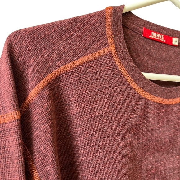 AGAVE WILLAS LONG SLEEVE CONTRAST STITCH TOP MENS LG CREWNECK PREPPY CASUAL - Picture 4 of 12